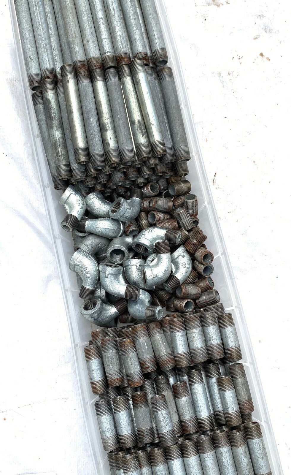 Lot of 305pc 3/8″ Nipple Fitting Tee Street 90 Galvanized Steel NOS Plumbing