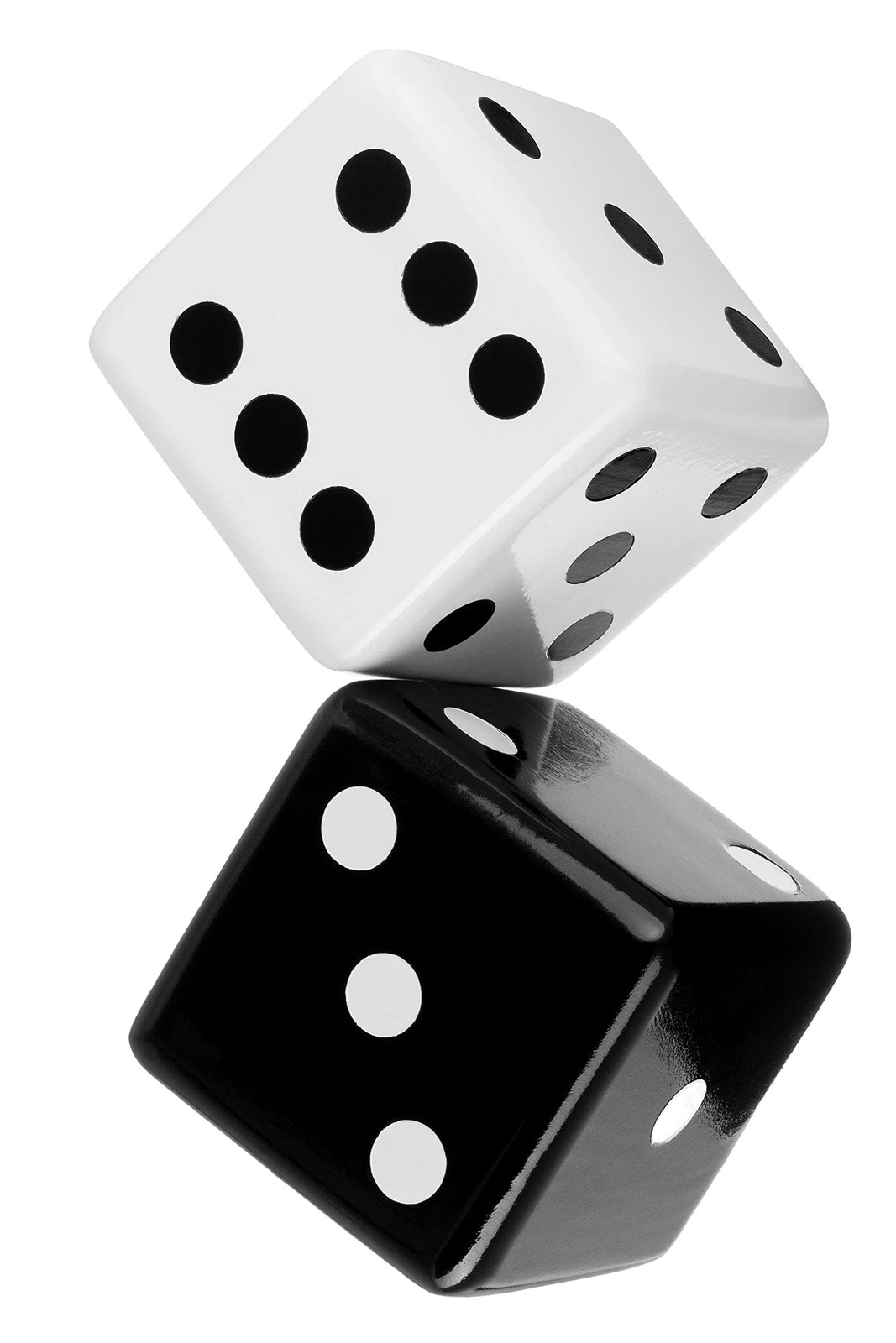 Jumbo Decorative Dice Set of 2, Large Black and White Dice for Home Decor, Game