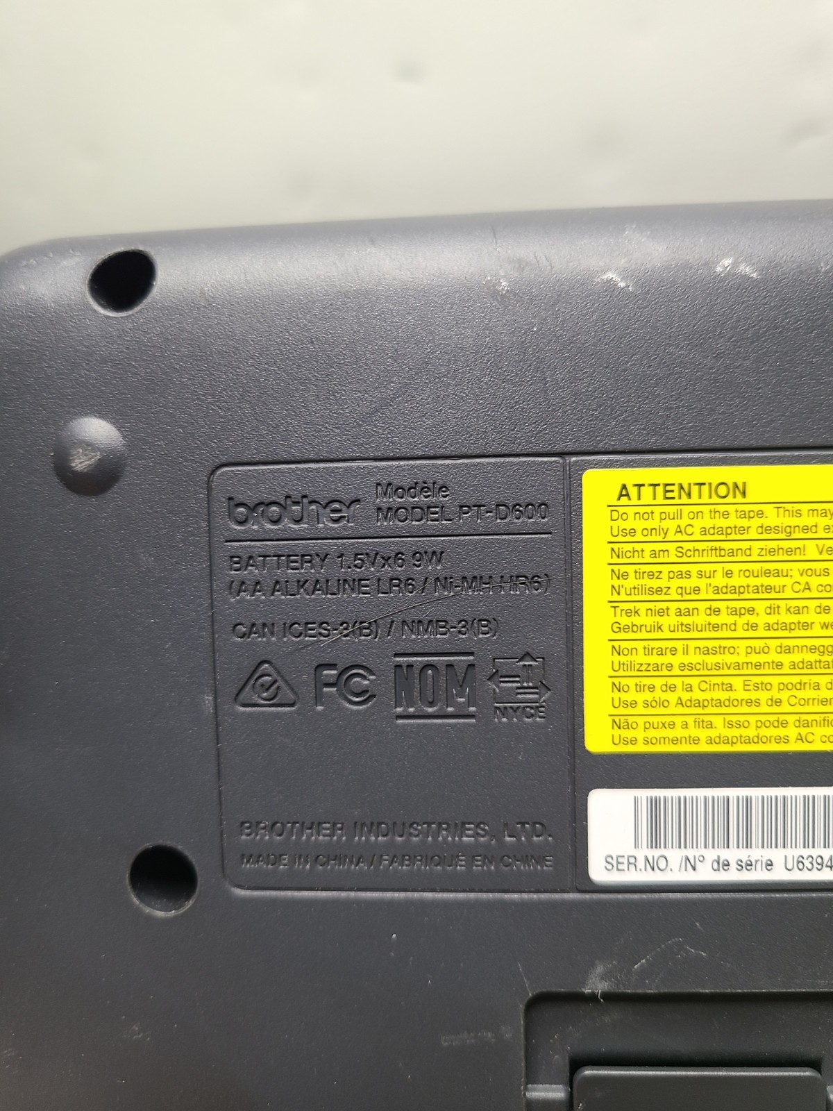 Brother P-Touch PT-D600 PC Connectable Label Maker Color Display No Cord