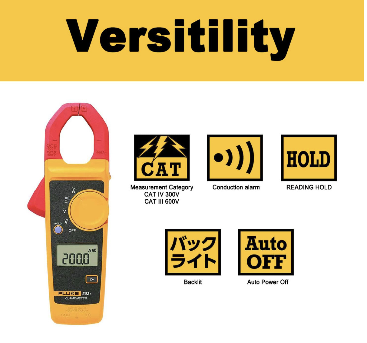 FLUKE AC400A Clamp Meter FLUKE-302+ Japan