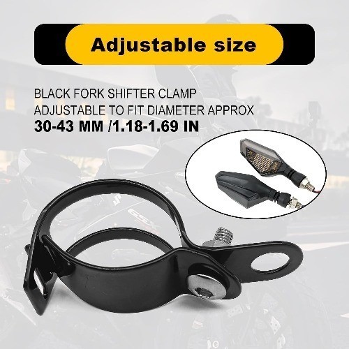 Universal Metal Turn Signal Mount Brackets, 2 Pairs for 30-43mm Fork Relocation