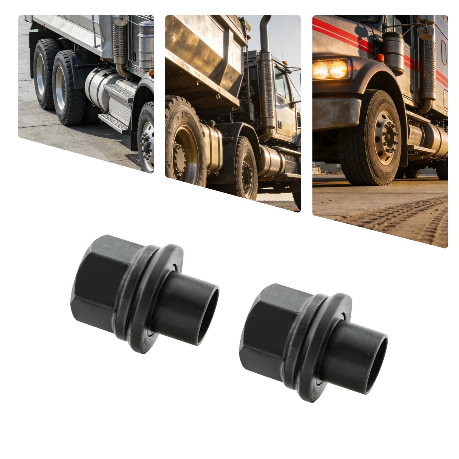 2 Pieces Sleeve Flanged Wheel Nuts M22×1.5 Heavy Duty Truck For 1.02in Bolt Hole