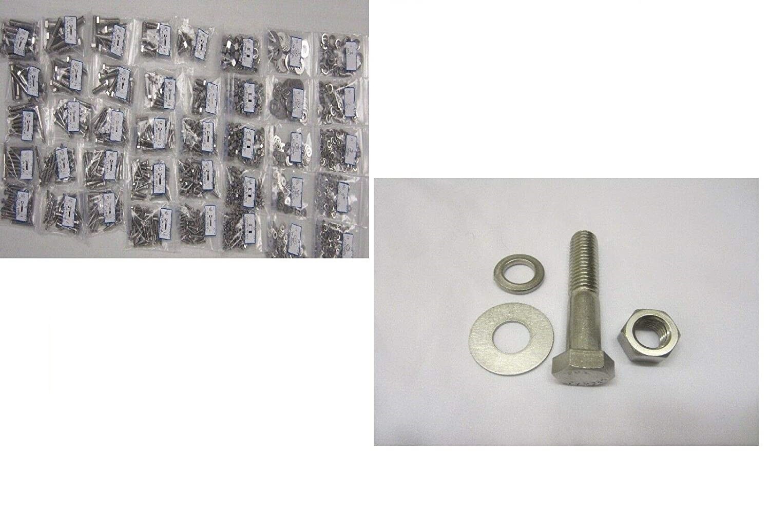 358 Pieces Grade 5 Fine Thread Hex Head Bolt, Nut & Washer Assortment Kit