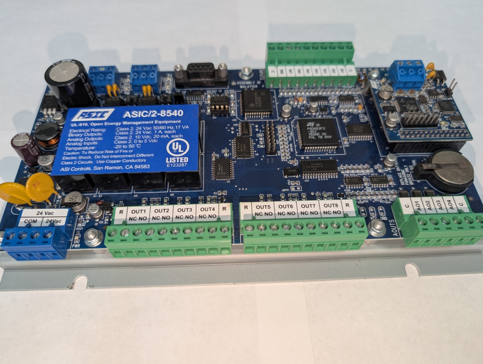 PLC (ASI CONTROLS ASIC/2-8540) PROGRAMMABLE CONTROLLER W/ MOUNTING BRACKET