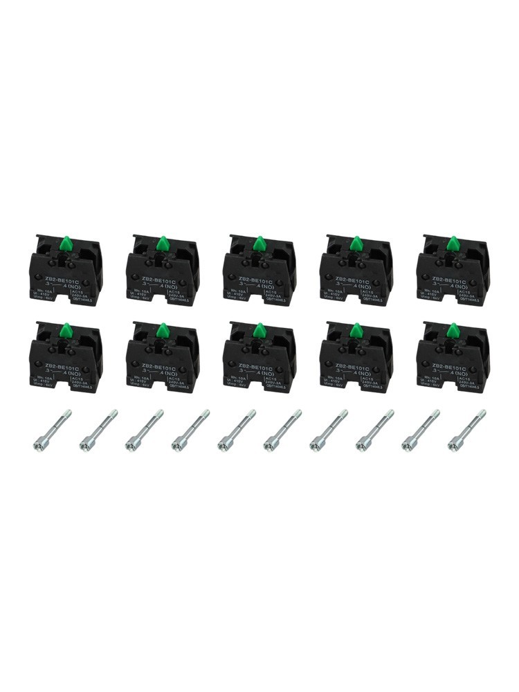 10PCS Push Button Switch Contact Block Snap in 10A 600V for Control Panels