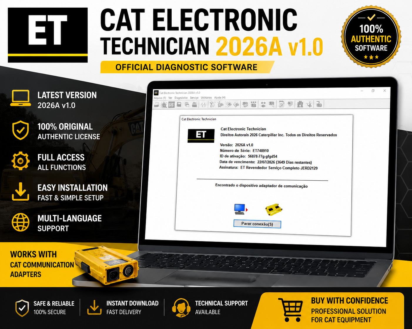 CAT ET 2026A v1.0 Electronic Technician Diagnostic Software