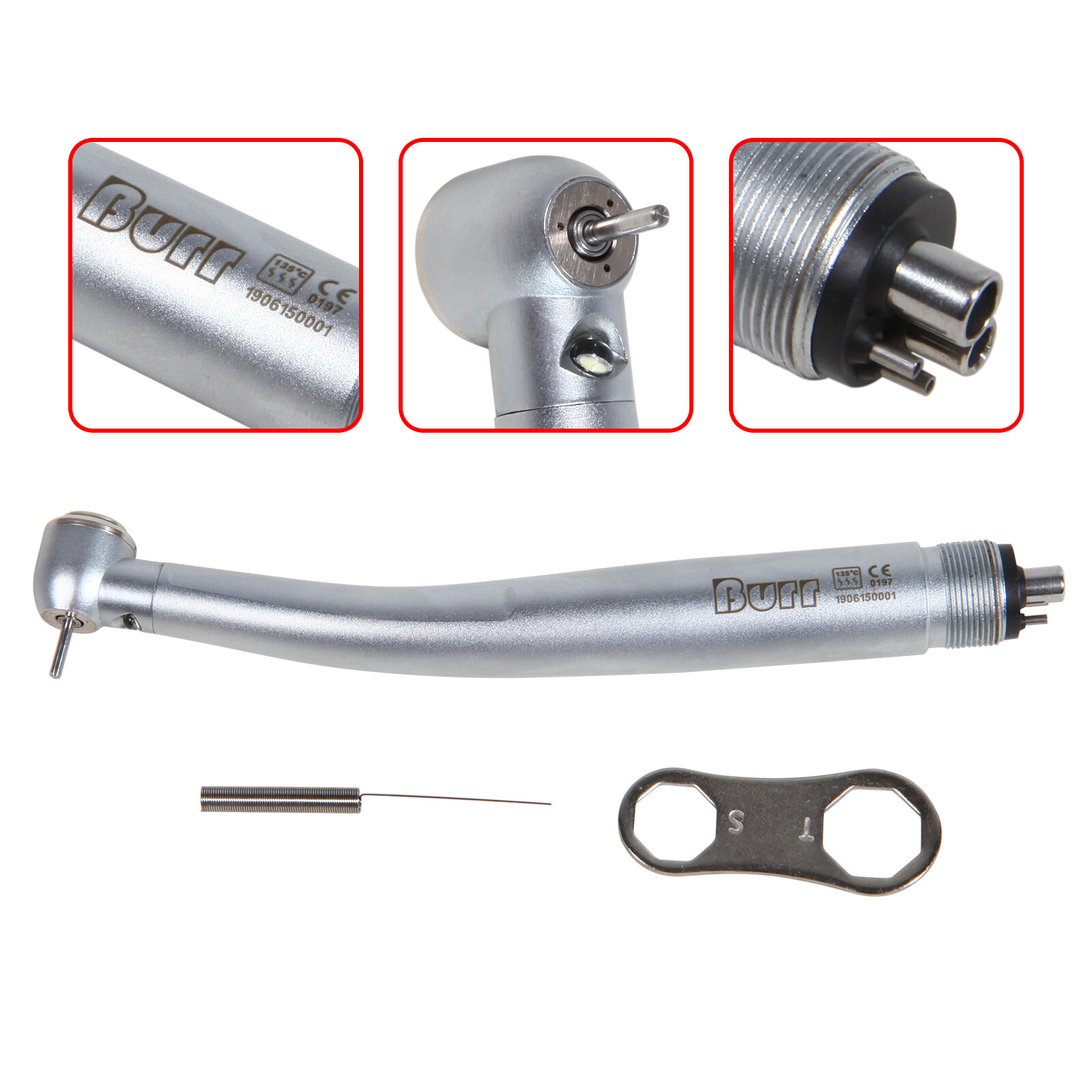 NSK Style Dental Fiber Optic LED E-generator High Speed Handpiece Turbine 4 HOLE