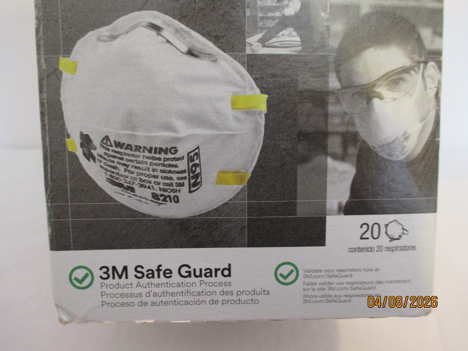 3M Particulate Respirator N95 8210 Box of 20