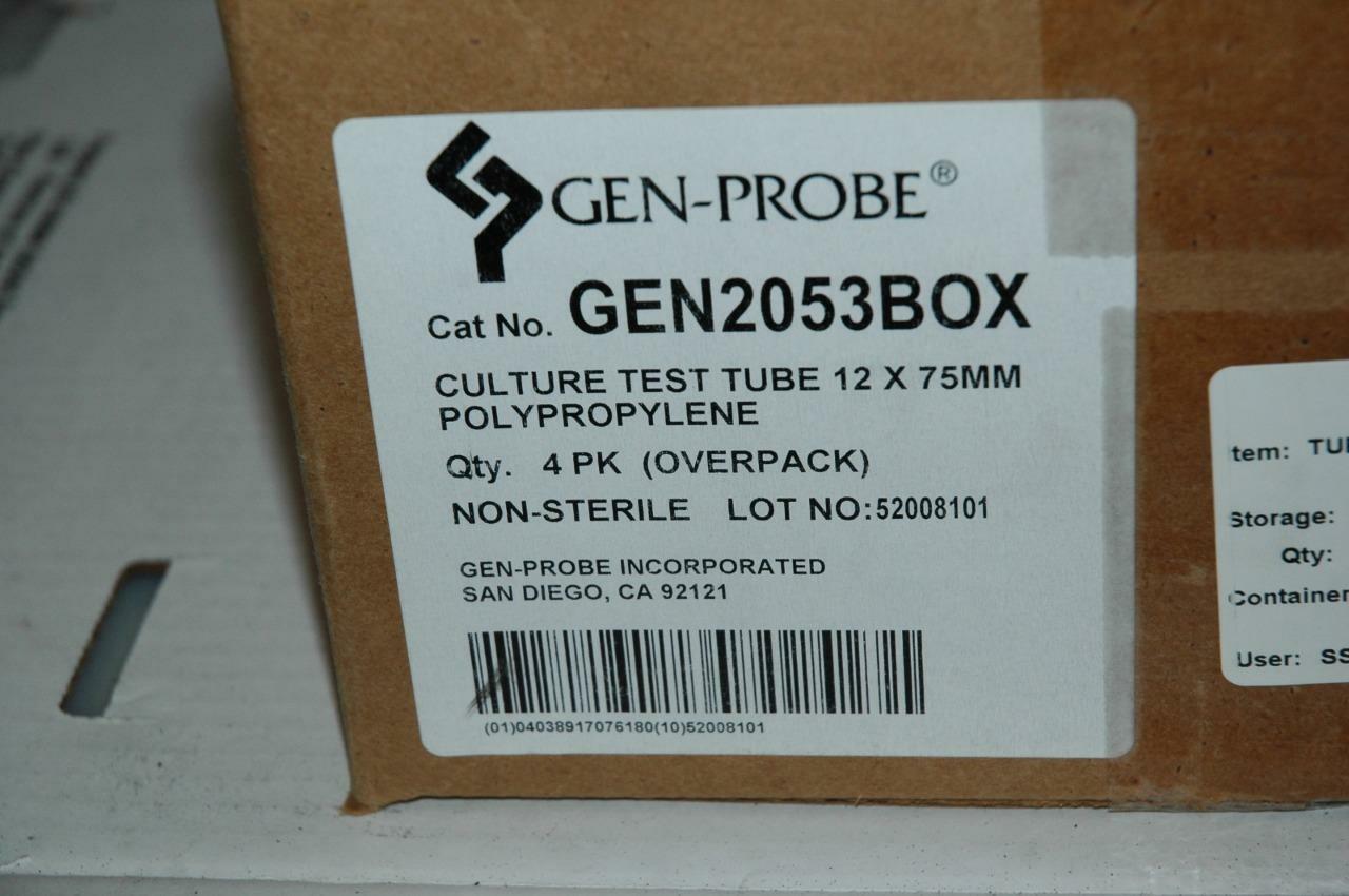 Gen-Probe Polyproylene Hologic Culture Test Tubes 12x75mm GEN2053BOX – NOS
