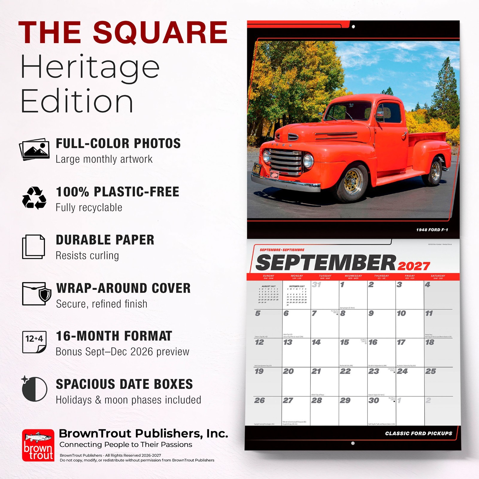 Classic Ford Pickups OFFICIAL | 2027 12×24″ (Hanging) Wall Calendar