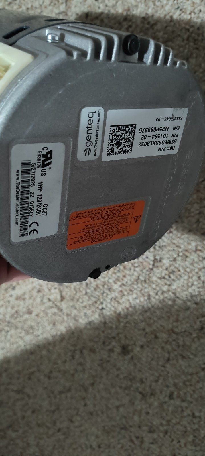 33W13 Lennox 1Hp 1050Rpm 120/240V Ecm Mtr OEM 101564-02