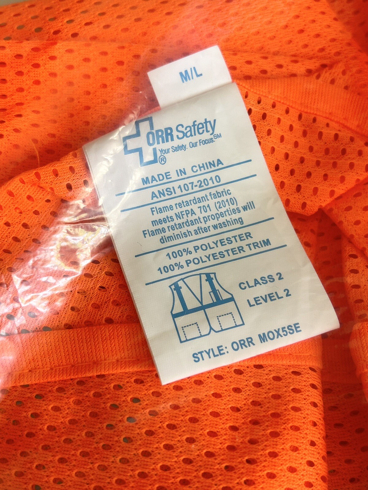 NEW Orange Safety Vests & Baseball Cap Hat – Orr Safety – Medium Large M/L