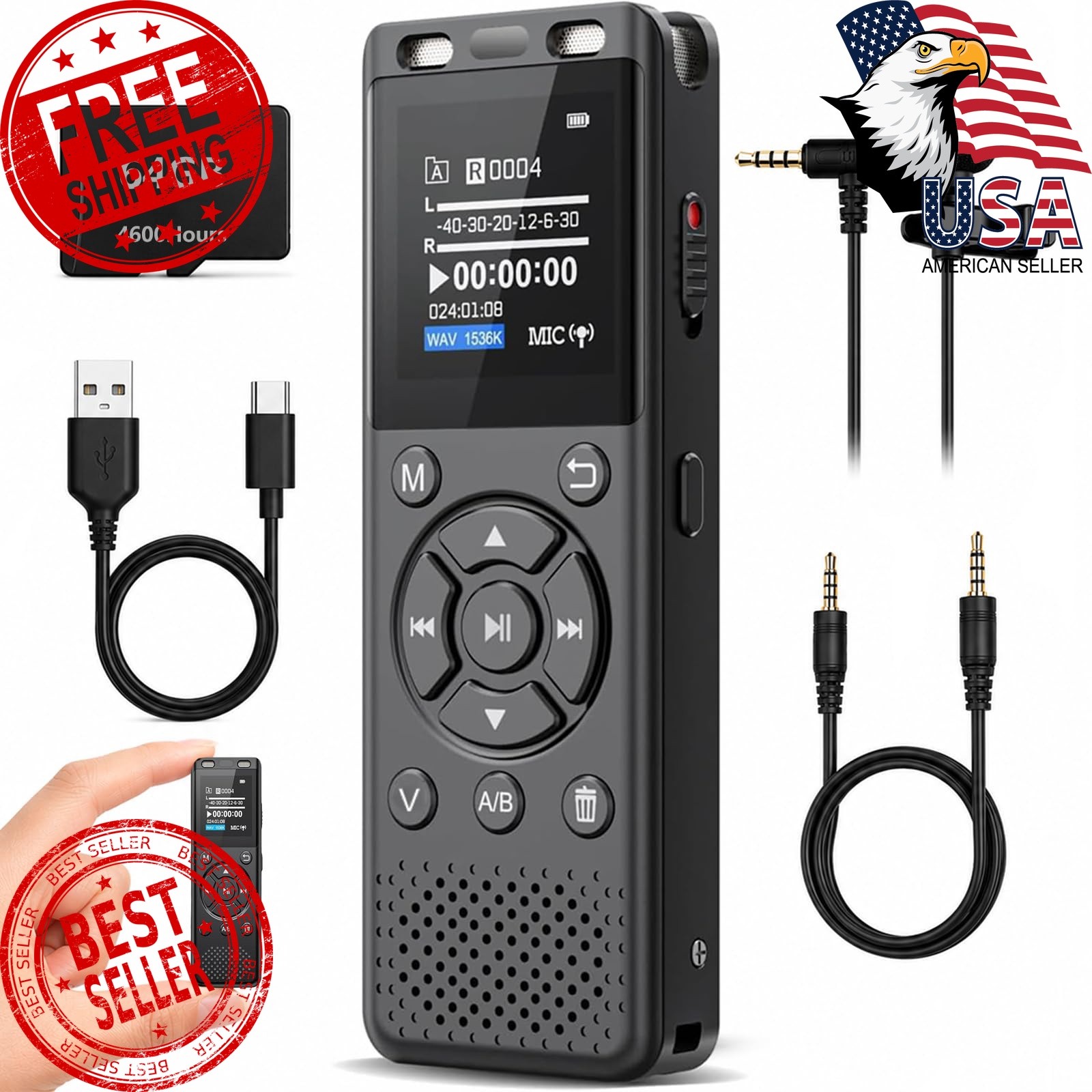 Tonfarb 64GB Digital Voice Recorder MP3 Player