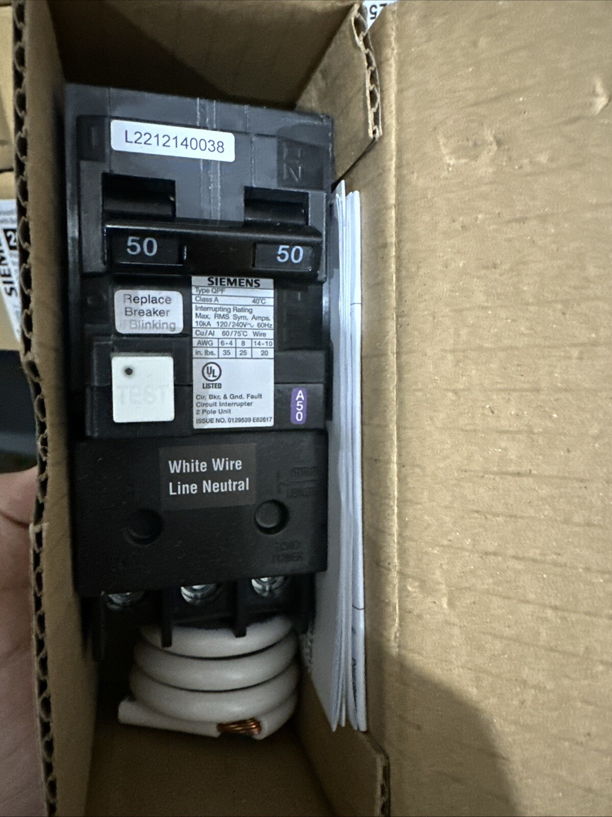 1PC high quality Siemens QF250A 50 Amp 120/240V Ground Fault Circuit Breaker