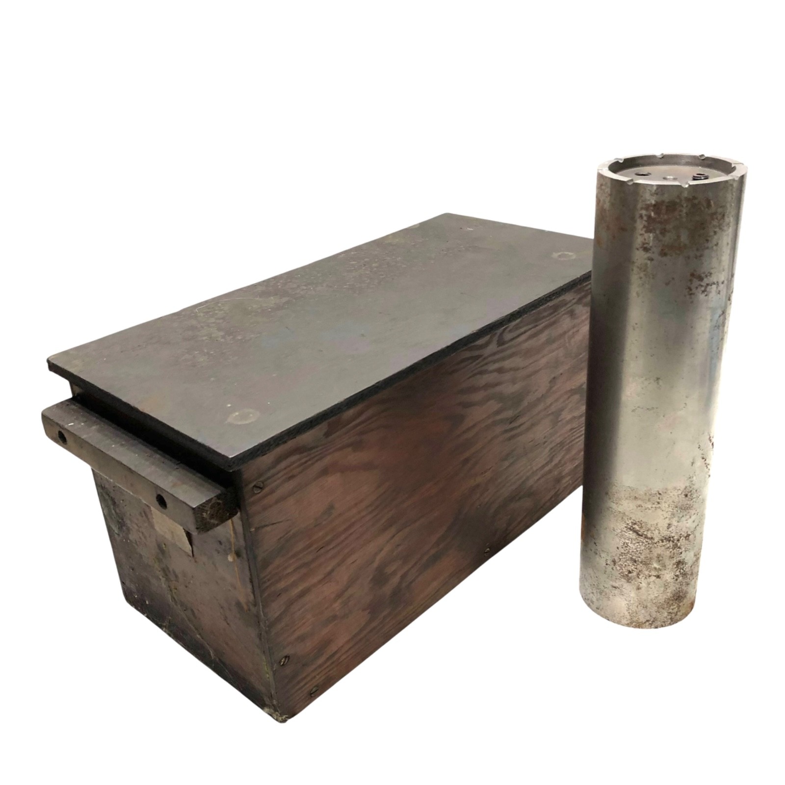 Cylindrical Square 12″ Height 3-1/4″ Diameter In Wooden Box