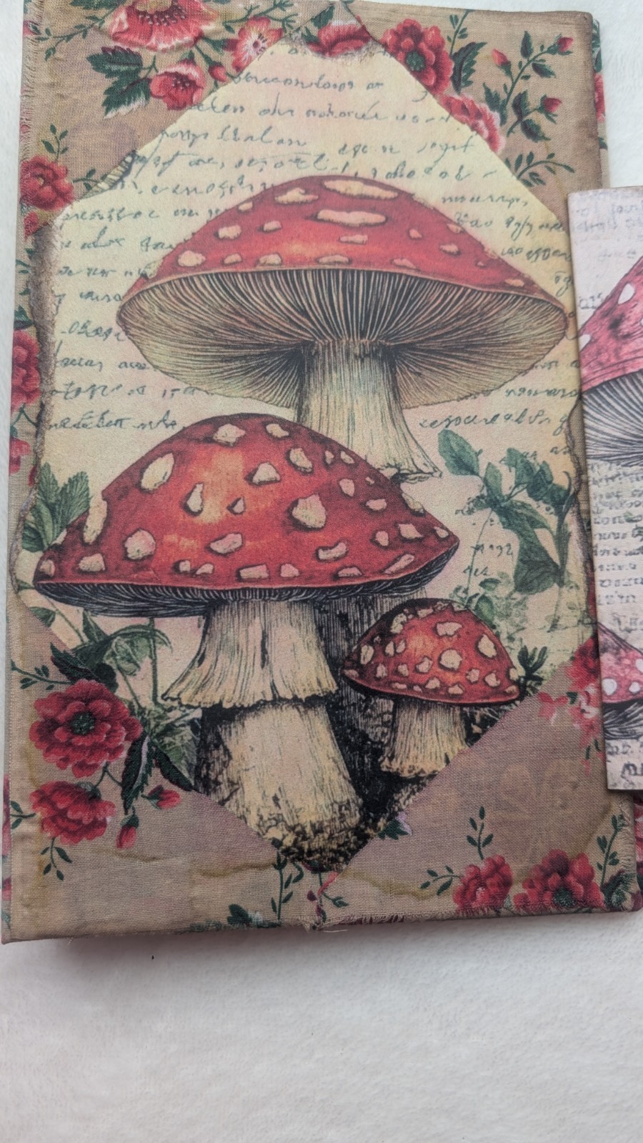 Handmade Grungy Mushroom Forest Junk Journal Book/Covers Only No Signatures DIY
