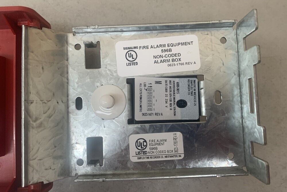 Simplex 4099-9015 Adressable Manual Pull Fire Alarm Station w/ LED *NO KEY*