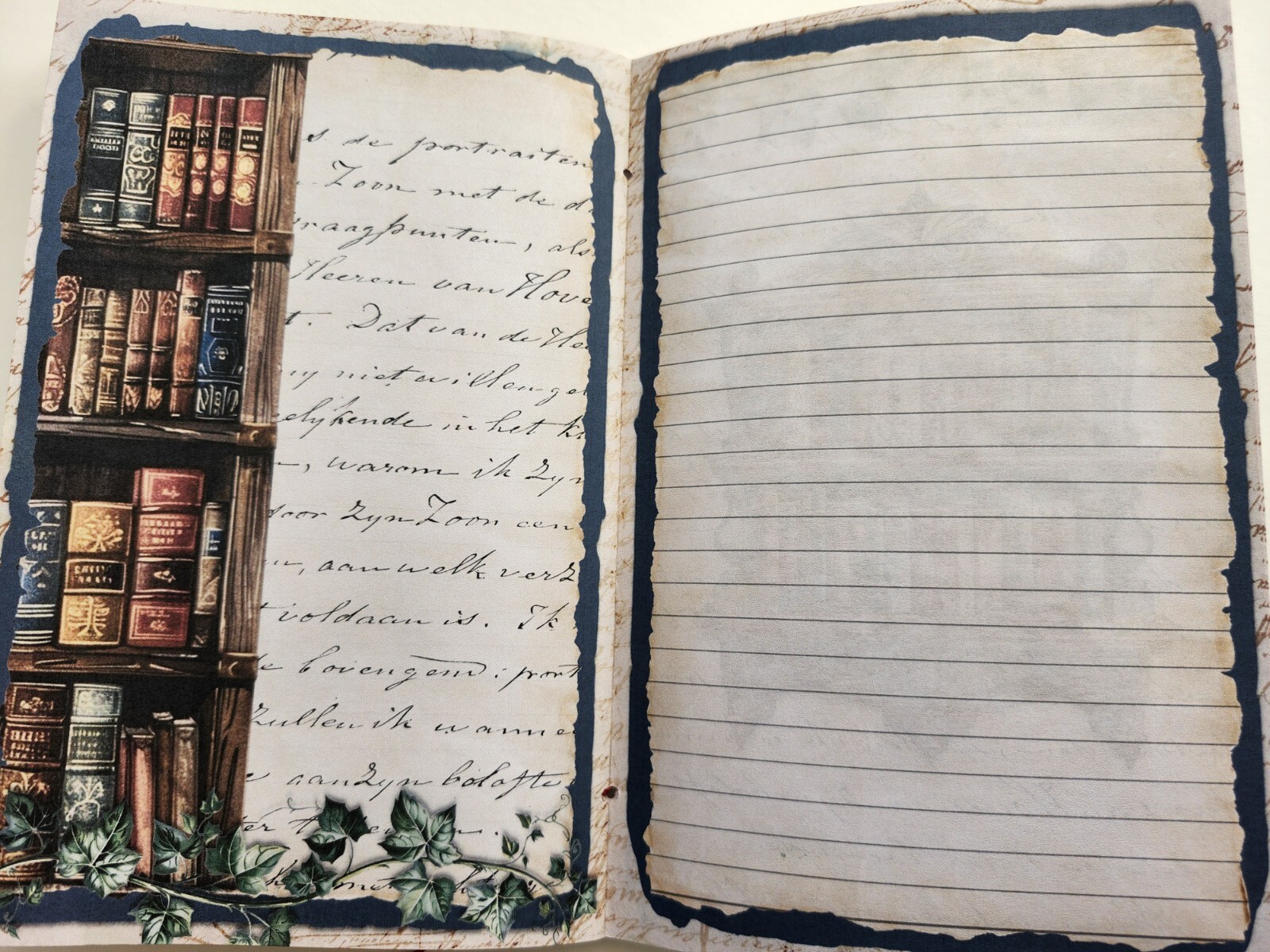 Junk Journal Booklet Blank “BOOK CLUB” Library Books HANDMADE Lg 8.5″x5.5″ 40pgs