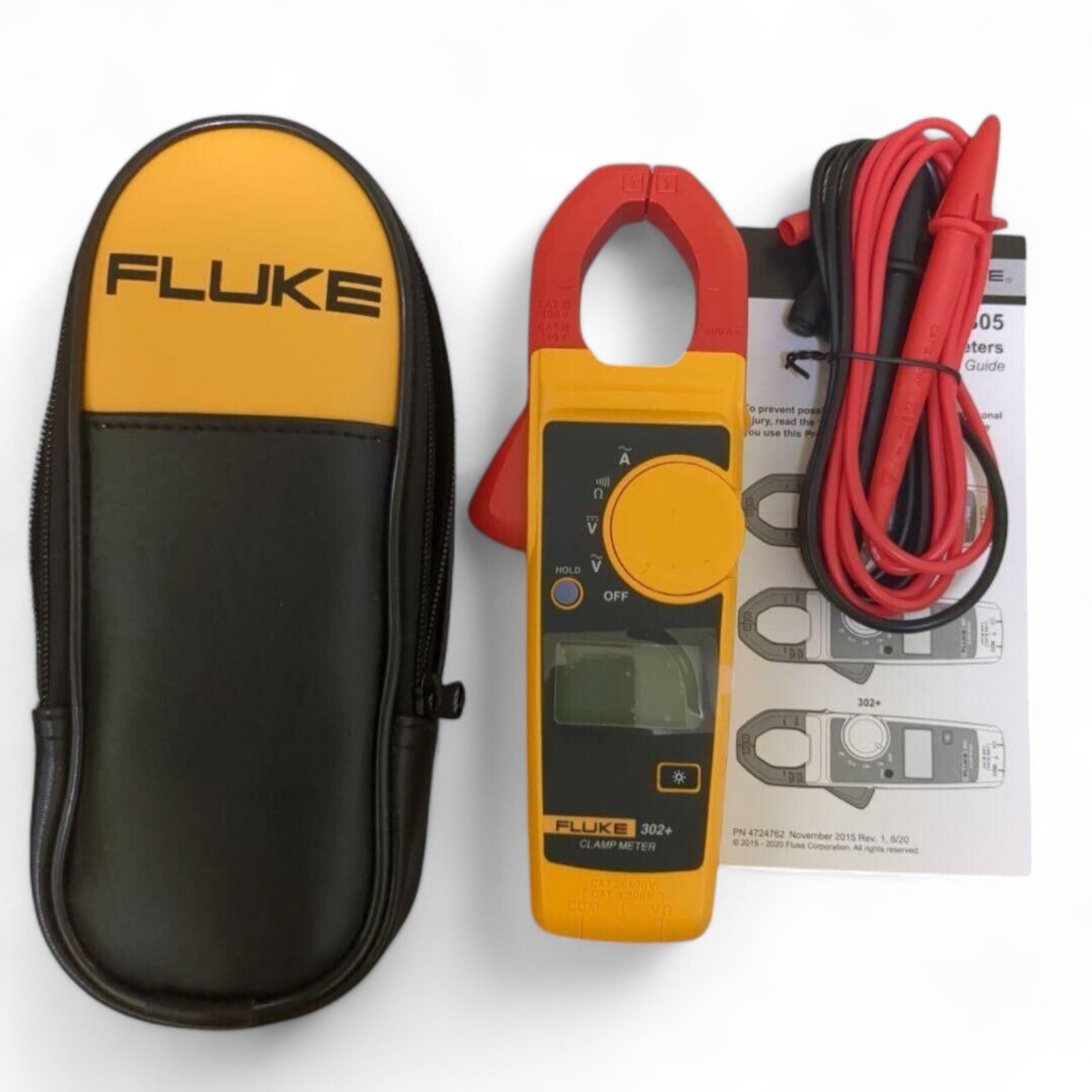 Fluke 302+ Plus Digital Clamp Meter Tester AC / DC Volt Amp Multimeter AC400A