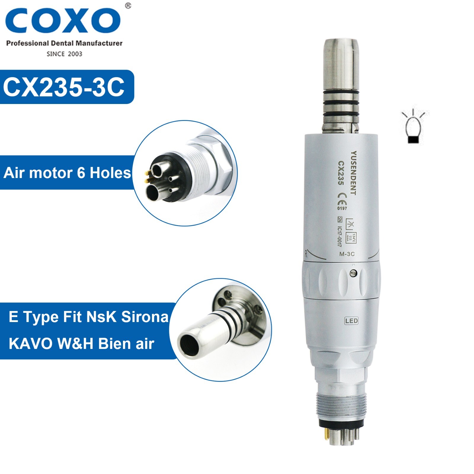 COXO Dental CX235 LED/Fiber/Surgical/Contra Angle Low Speed Handpiece NSK/KaVo