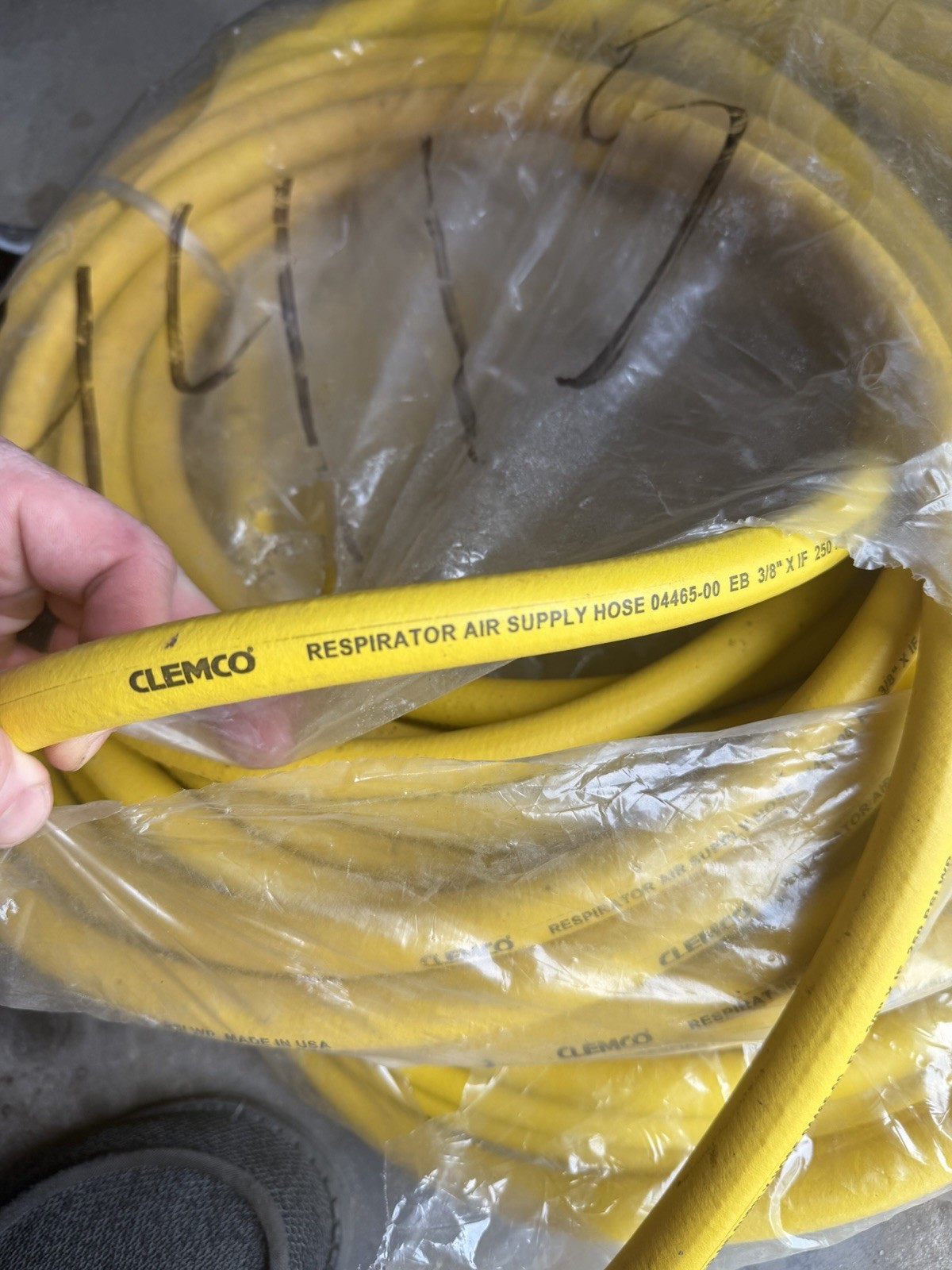 Clemco 04465-00 Respirator Air Supply Rubber Hose 3/8 in ID x 1 in OD 50 ft