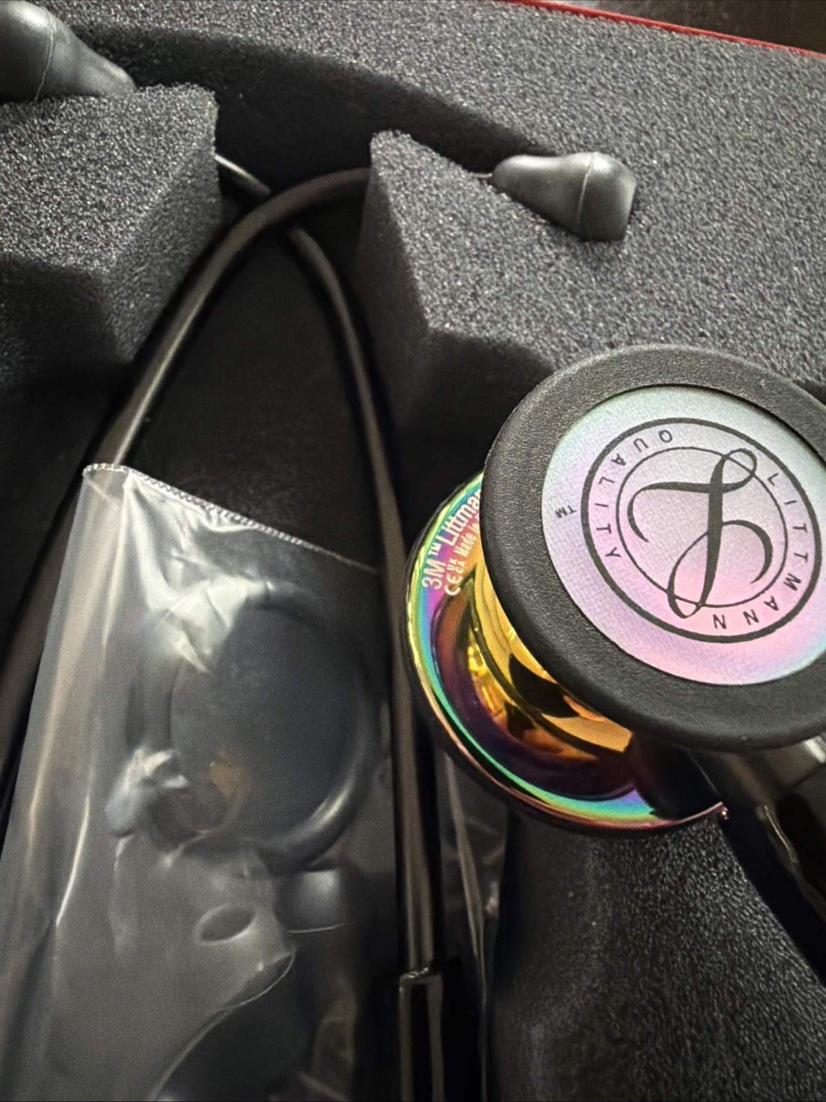 3M™ Littmann® Cardiology IV™ Stethoscope, High Polish RainbowBlack NEW 6240