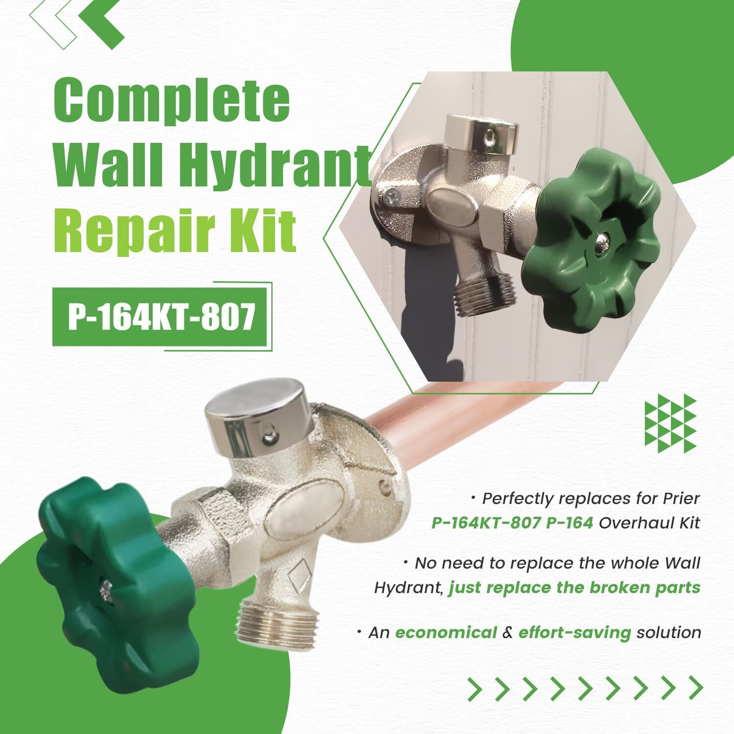 for Prier P-164KT-807 P-164 Overhaul Kit Complete Wall Hydrant Service Repair