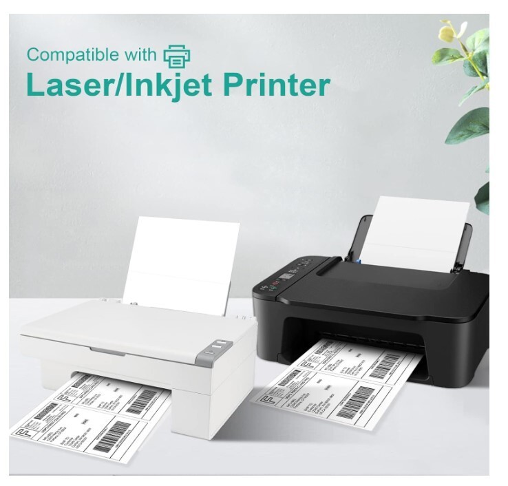 MFLABEL Inkjet Printers Half Sheet Self Adhesive Shipping Labels 100 Sheets