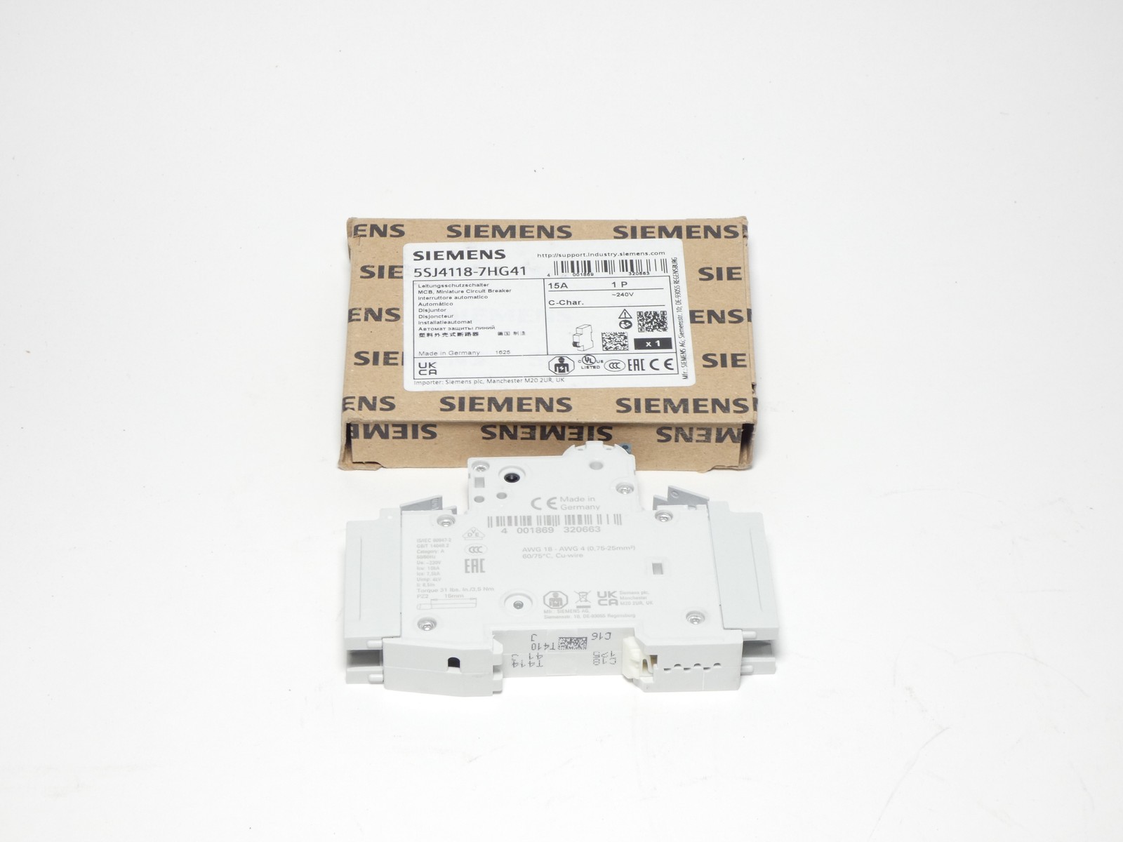 Siemens 5SJ4118-7HG41 MCB Miniature Circuit Breaker 1P 15A 240V MCB – NEW Sur…