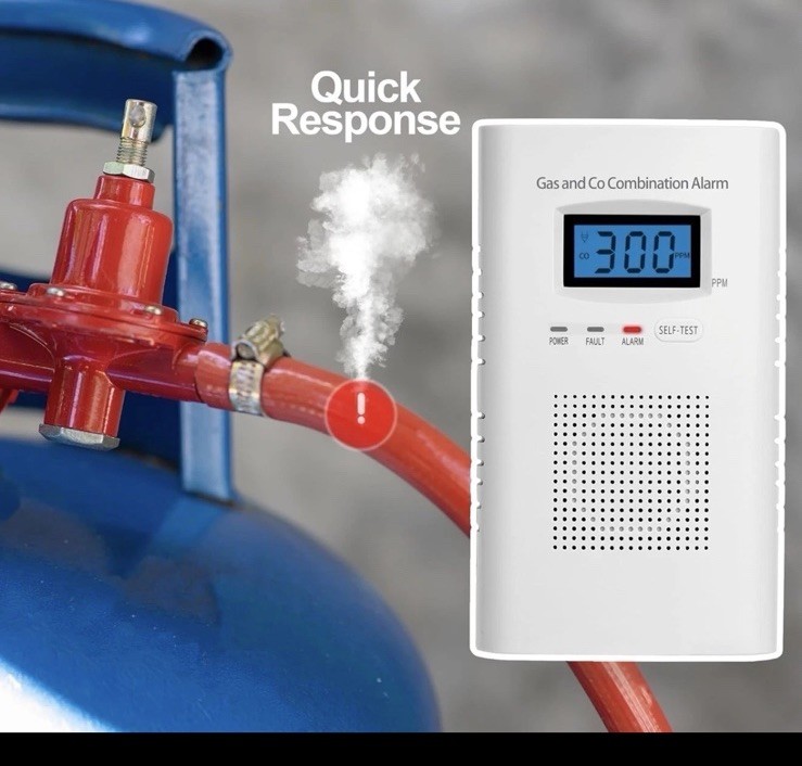 Gas & Carbon Monoxide Detectors-Plug in CO Alarm & Natural Gas Detector-2PACK