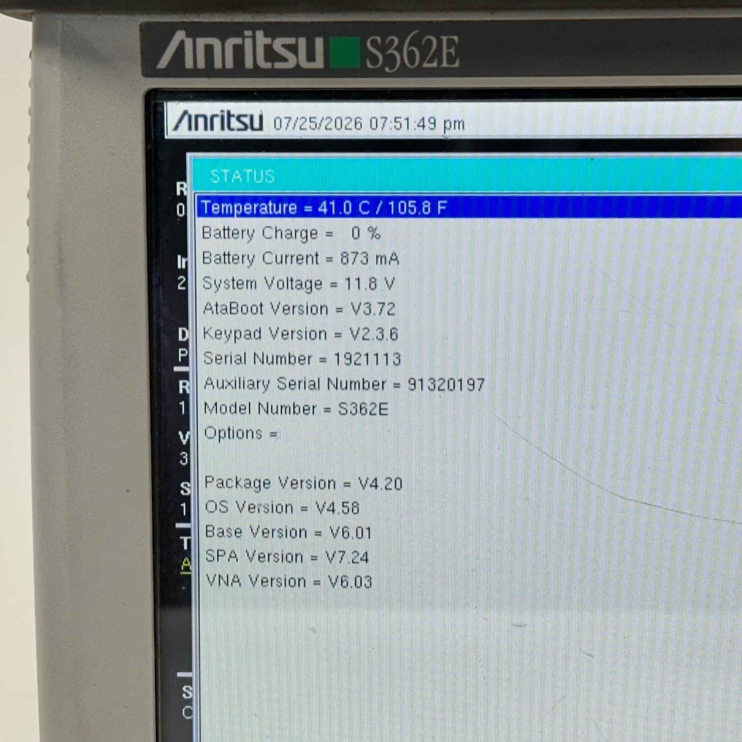 Anritsu S362E Site Master2 MHz to 6 GHz Cable & Antenna Analyzer