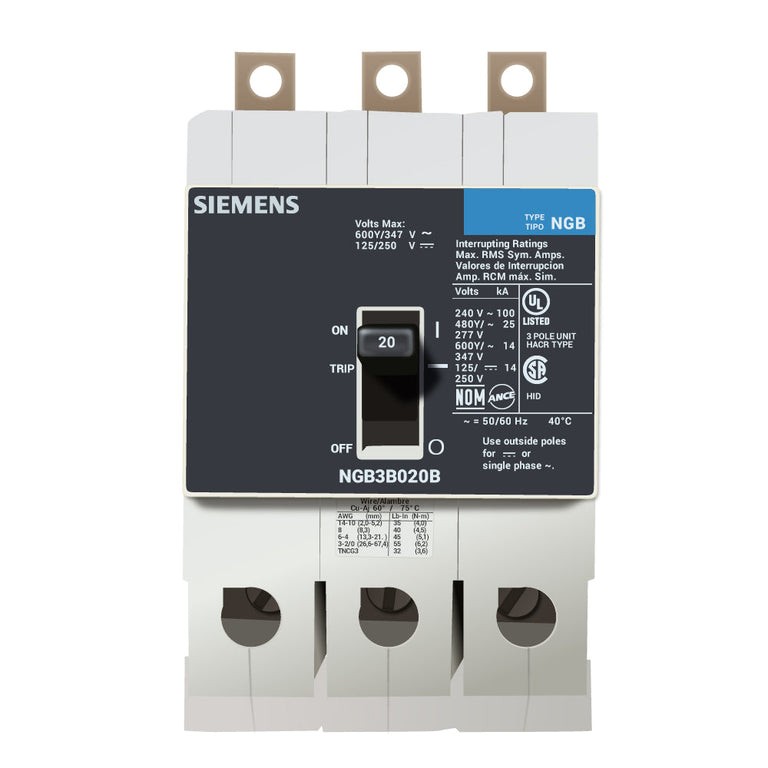 Siemens NGB3B020B Molded Case Breakers (MCCBs)