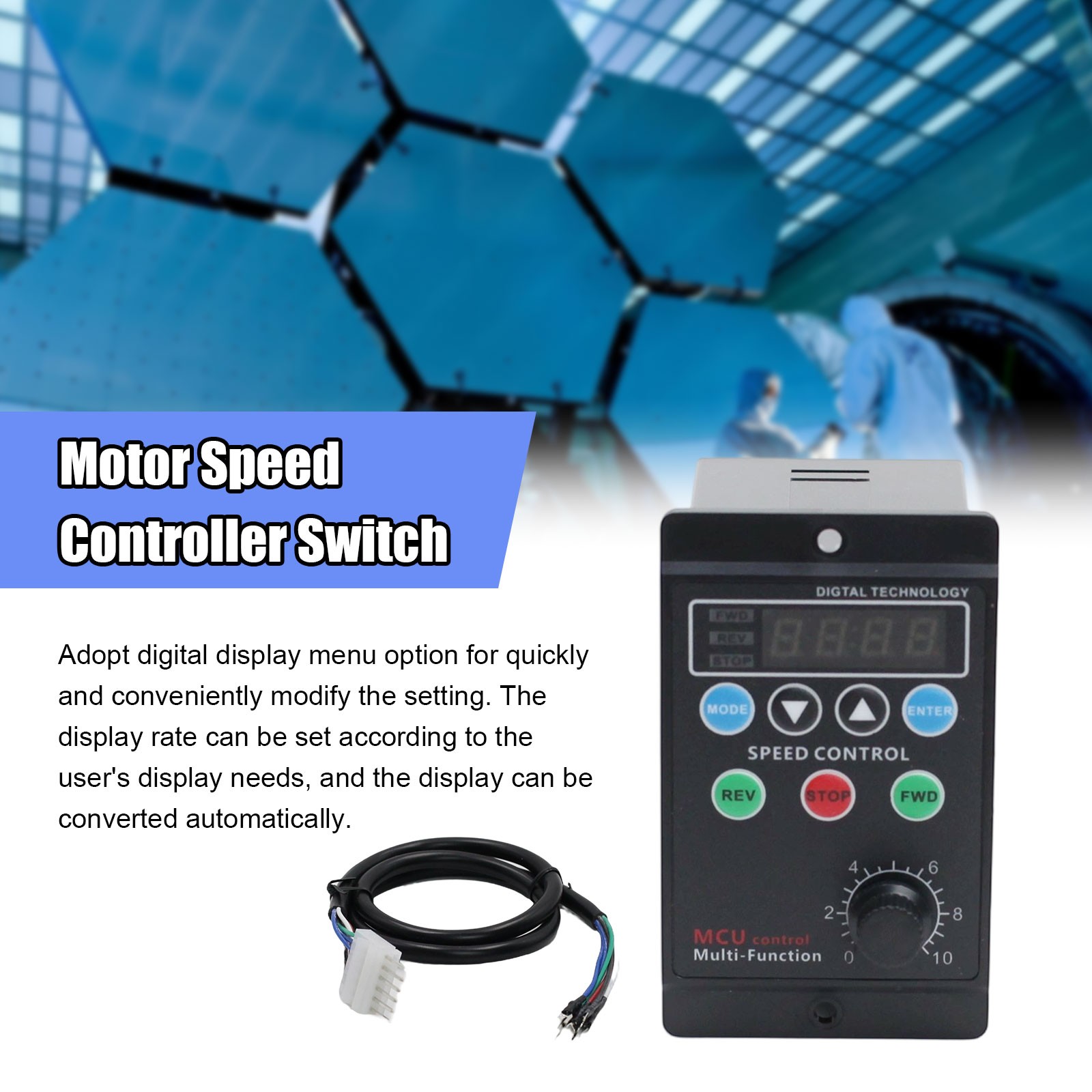 120W AC 110V 3A Digital Motor Speed Control MCU Controller Target Value Settable