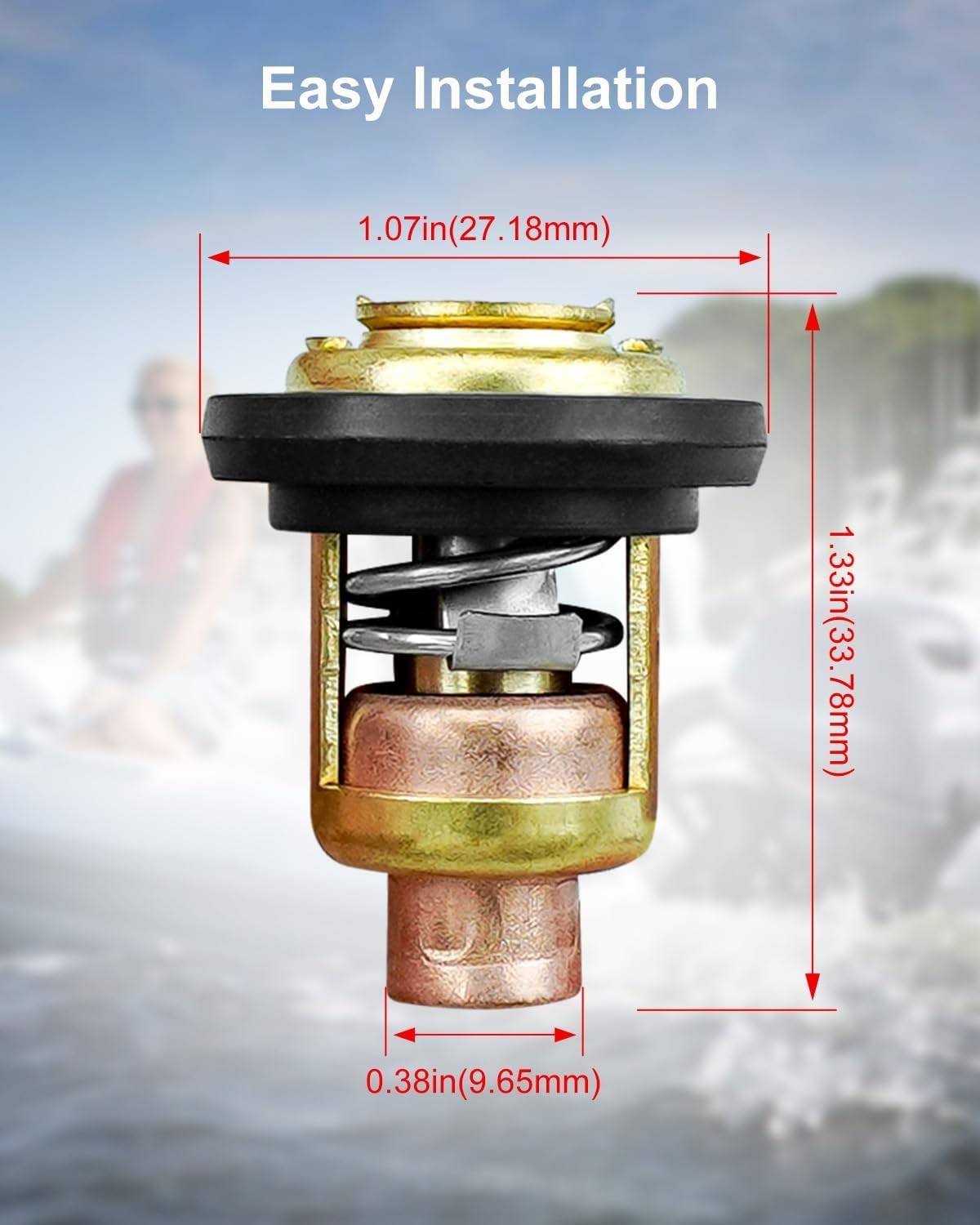 2Pcs 50C 122F Outboard Engine Thermostat 3-250HP 2 Stroke Replaces 6E5-12411-00