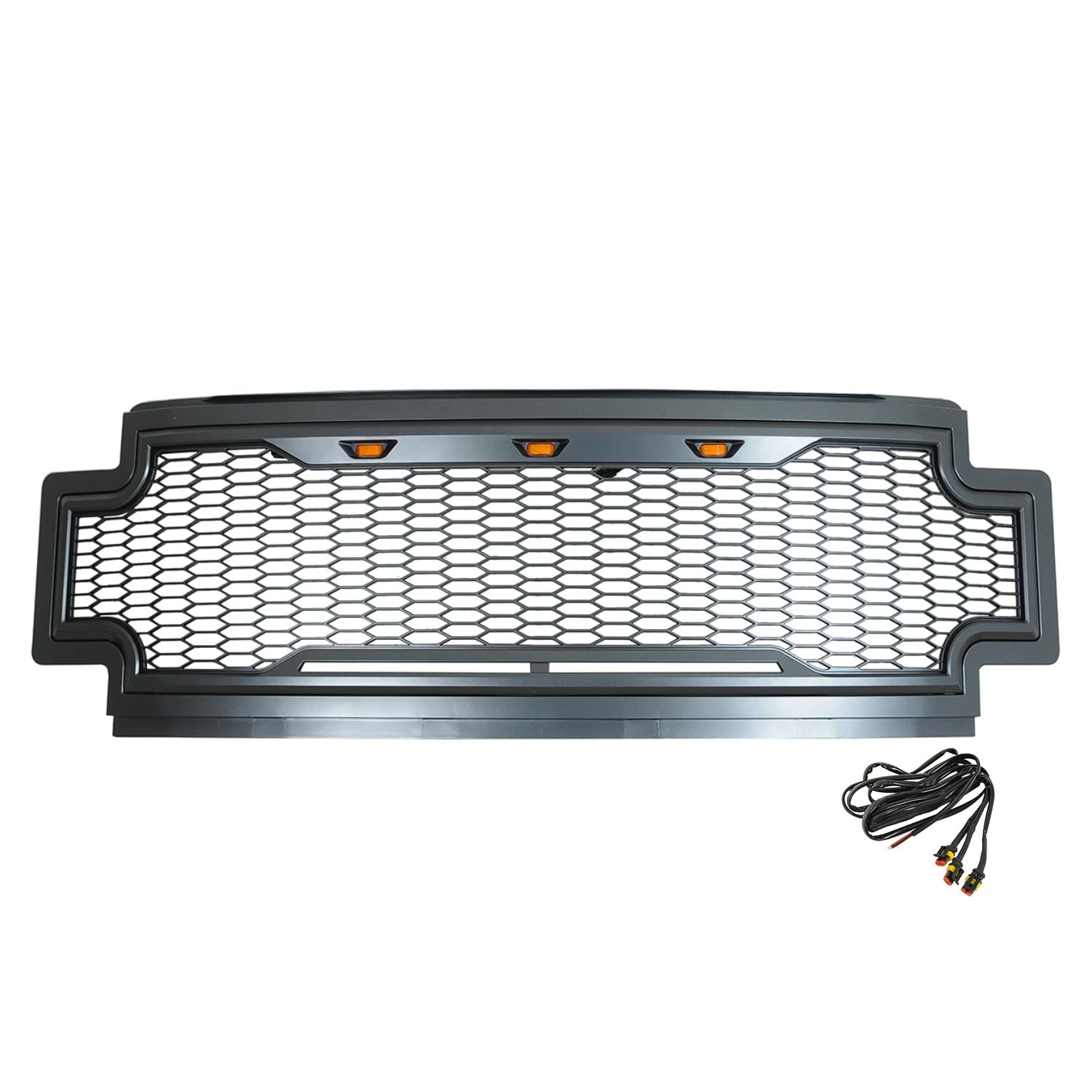 HONEYCOMB MESH GRILL FRONT GRILLE FOR 2017-2019 Ford Super Duty METALLIC GRAY