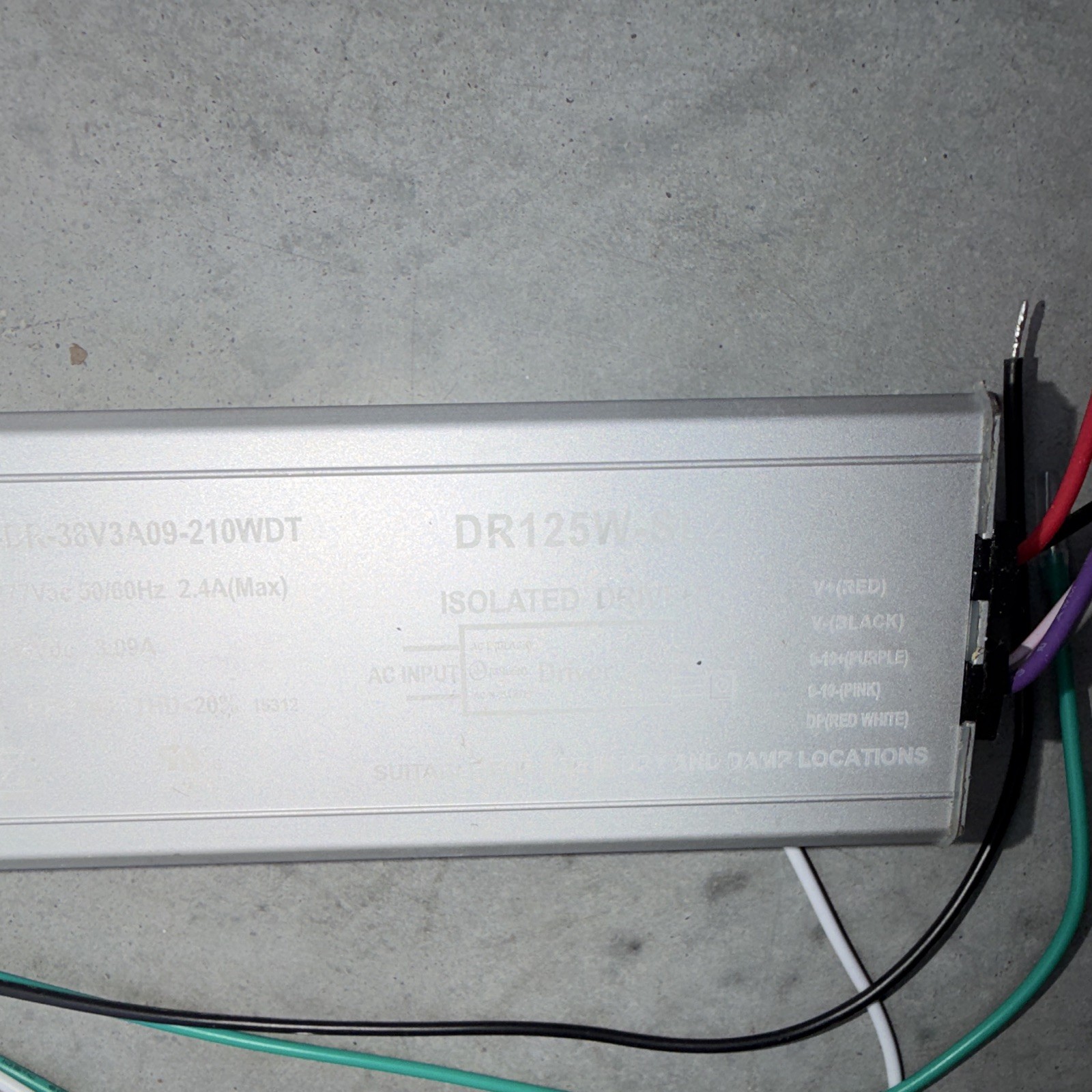 LinmoreLED DR125W-SL2 125W Isolated LED Driver 100-277Vac 23-38Vdc 3.09A