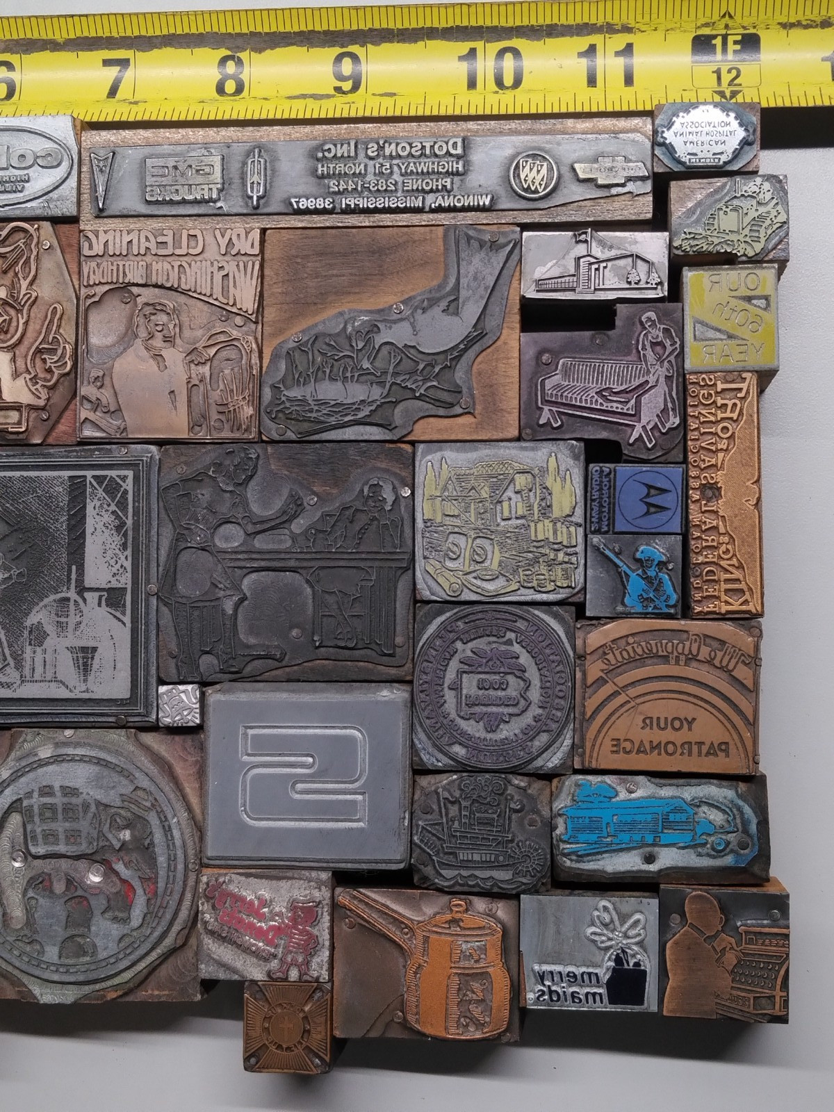 Vintage Printing Letterpress Printers Block Lot (BIN 140-3)