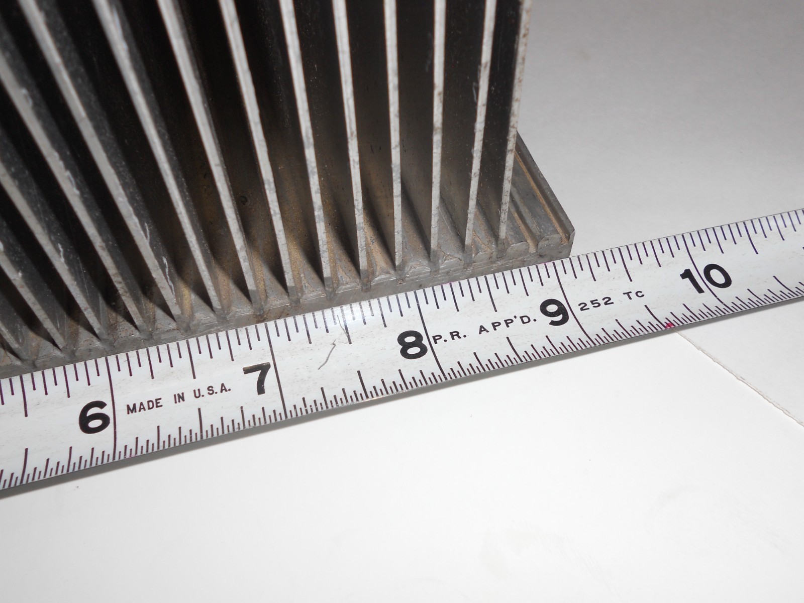 heat sink 16in x 9in x 4 7/8 in. weight is 19.8 lbs.