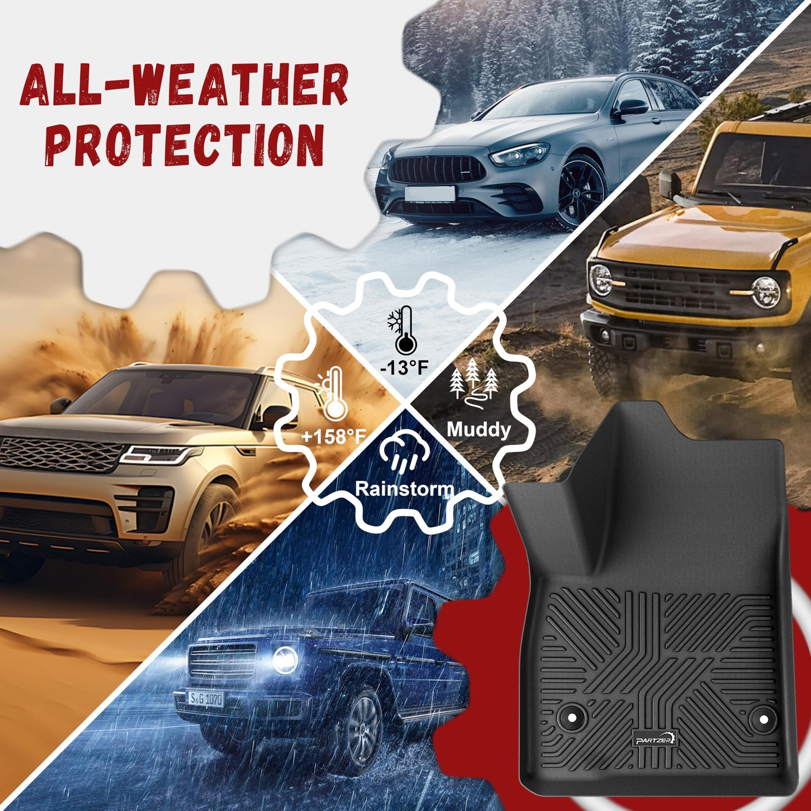 Floor Mats Cargo Liner for Chevy Blazer Gas Only , All Weather Custom Car Mats