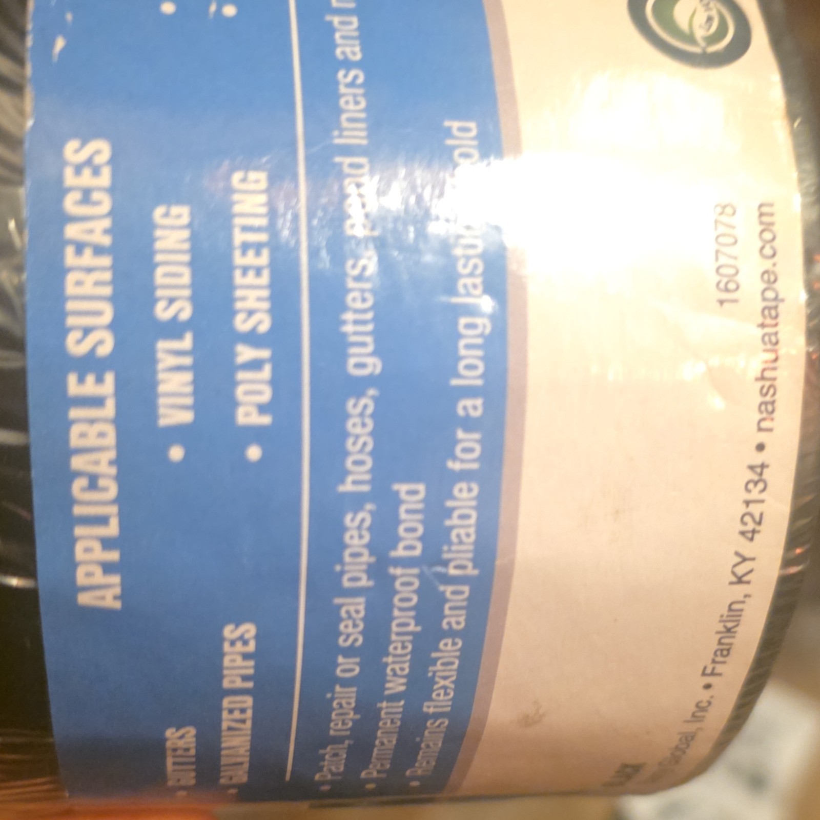 Nashua Aqua-Seal Tape Waterproofing Tape 3 in x 5 yd MPN 1607078