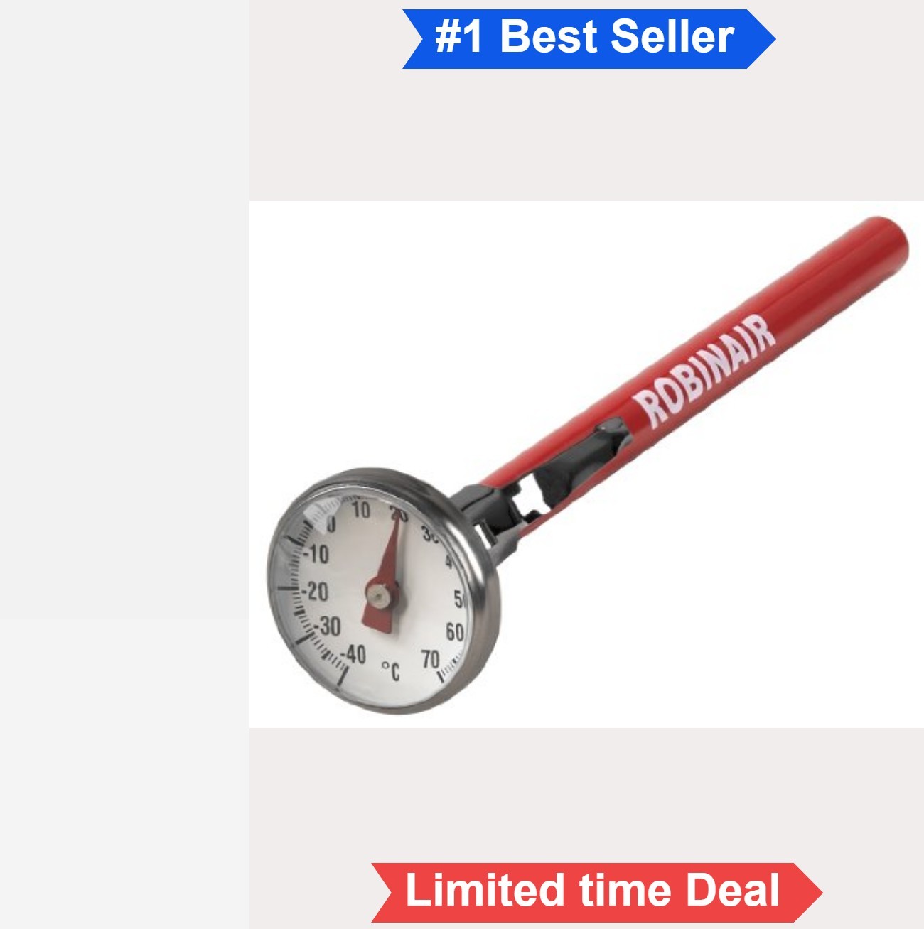 Dial Thermometer 1 Inch Face -40 to +70 Degrees Celsius Adjustable Pocket A/C