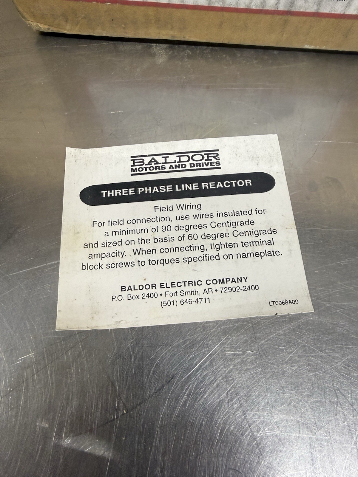 Baldor LRAC03502 Three Phase Line Reactor New In Box