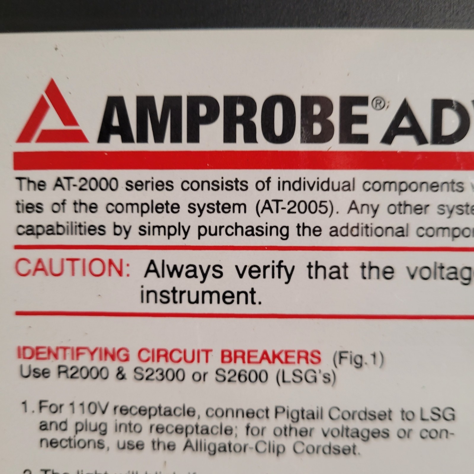 Amprobe AT-2005 Advanced Wire Tracer Kit – Tested – Excellent Condition