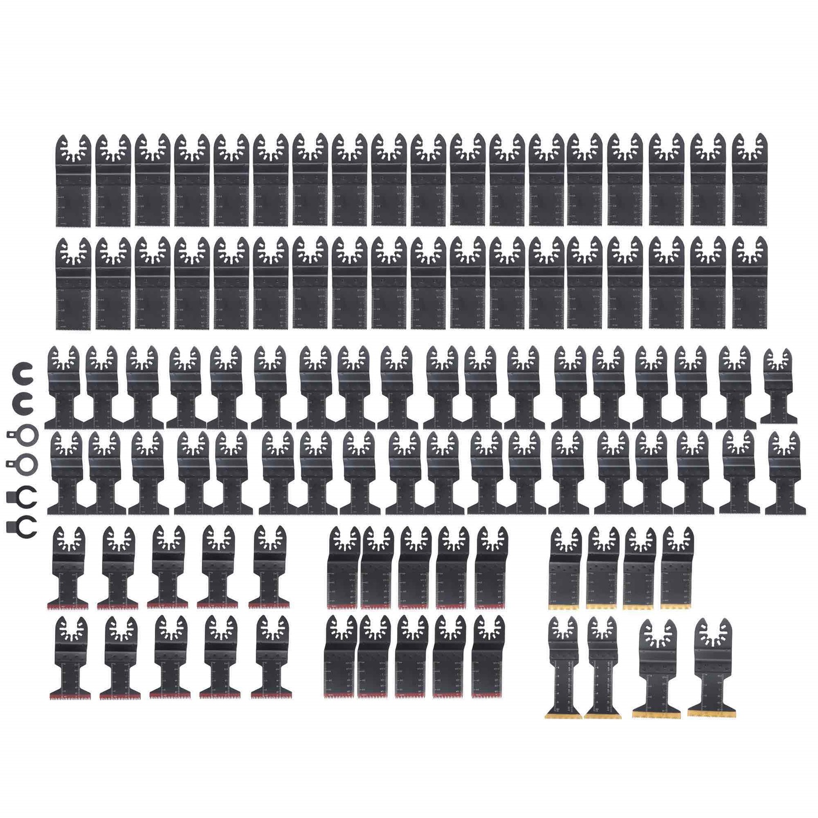 100 Pcs Japanese Tooth Oscillating Saw Blades Titanium Multitool Blades Kit