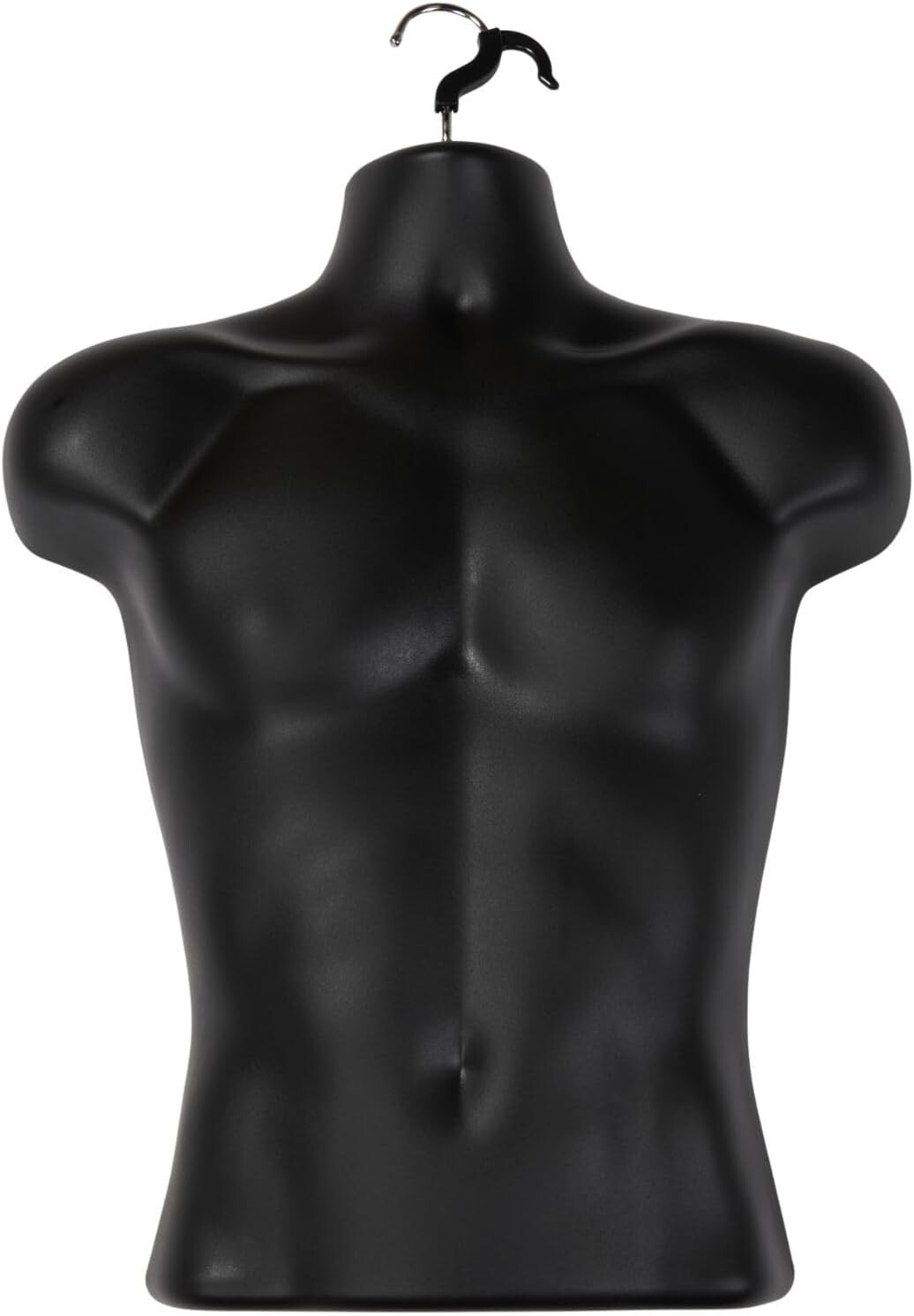 3 Forms Molded Man’s Shirt Torso Frosted Fits S-L Hanging Male Mannequin Black