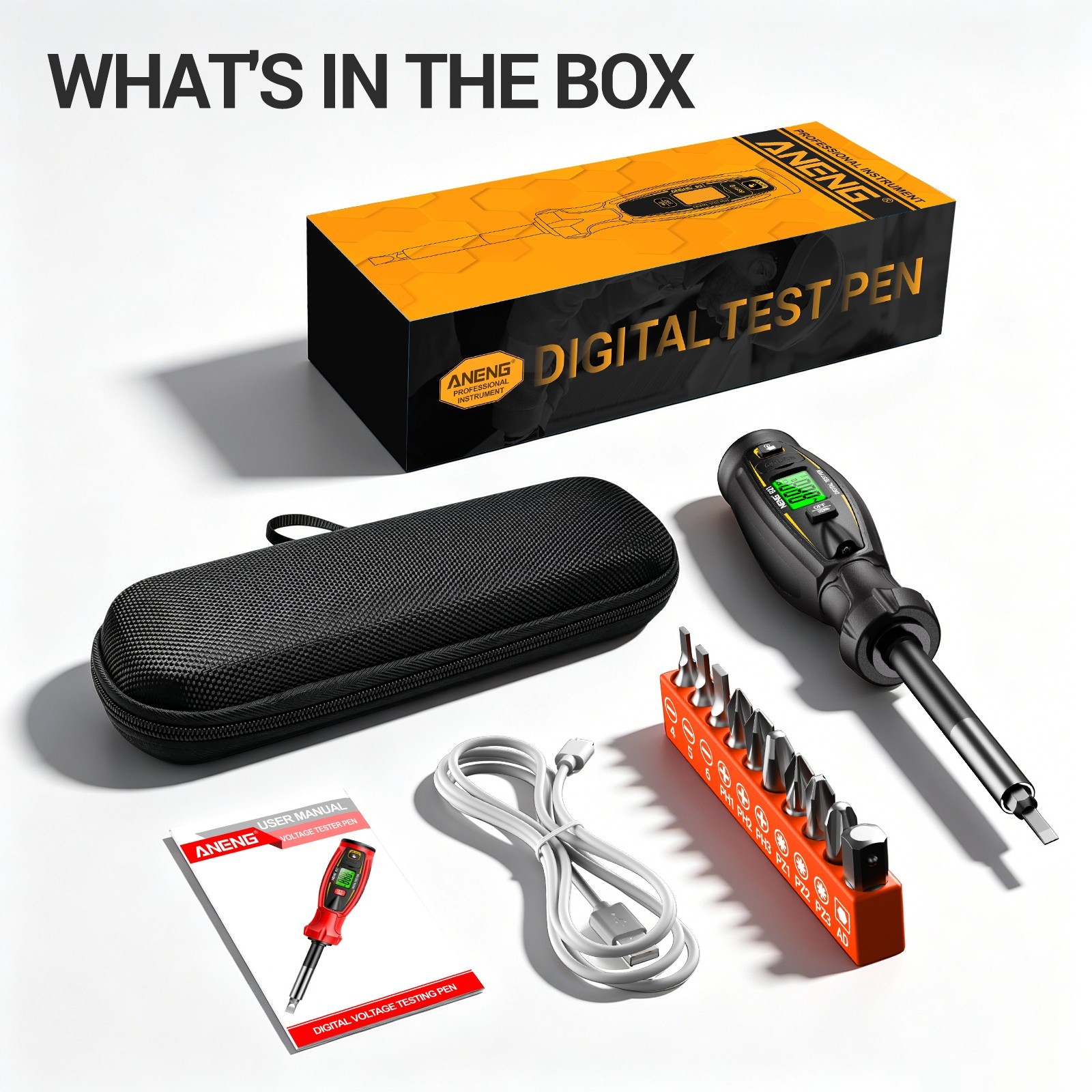 ANENG True RMS Digital Multimeter 6000 Counts Auto Range Kit with Voltage Tester