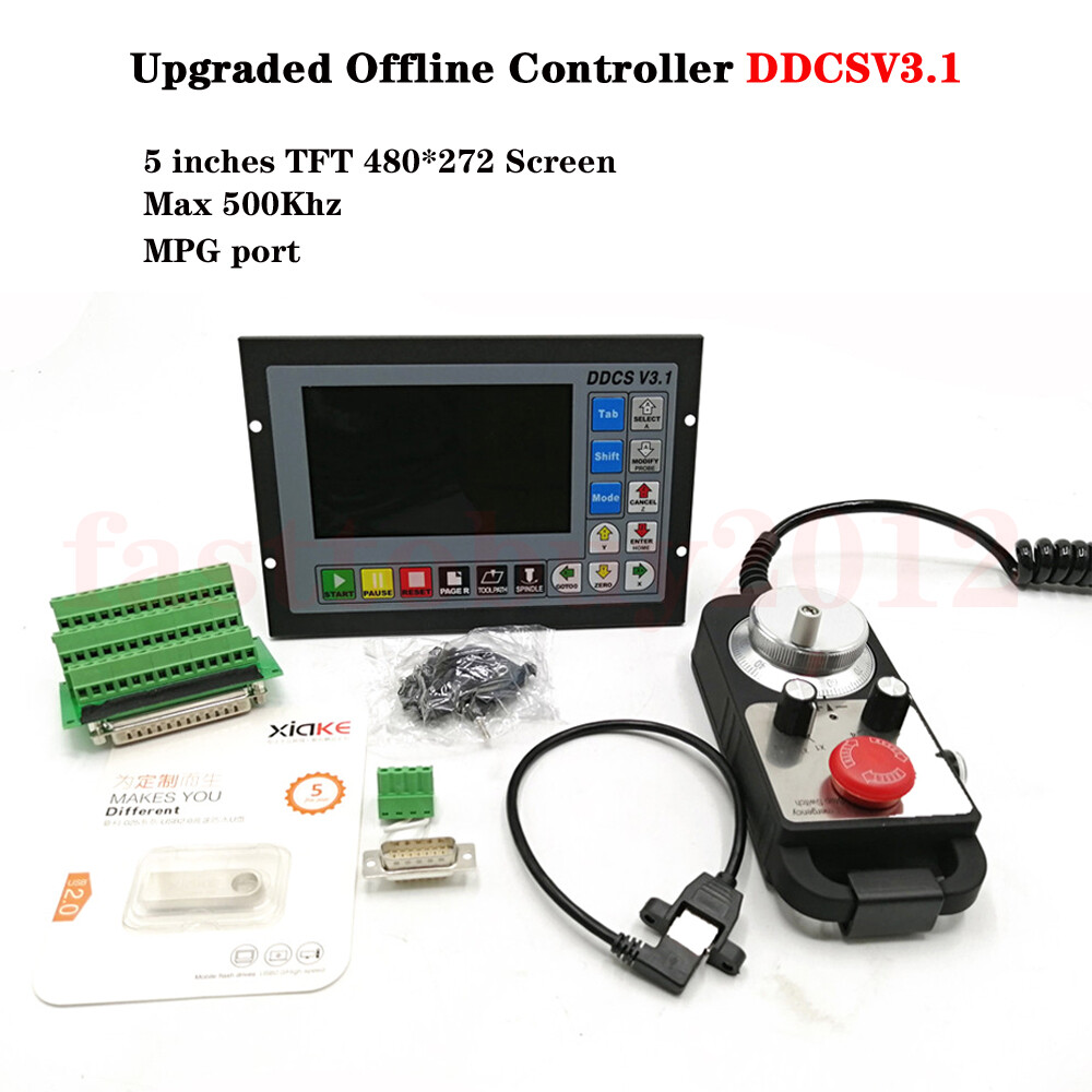 3 Axis CNC Offline Controller 500Khz G Code Control + MPG Handwheel for Router