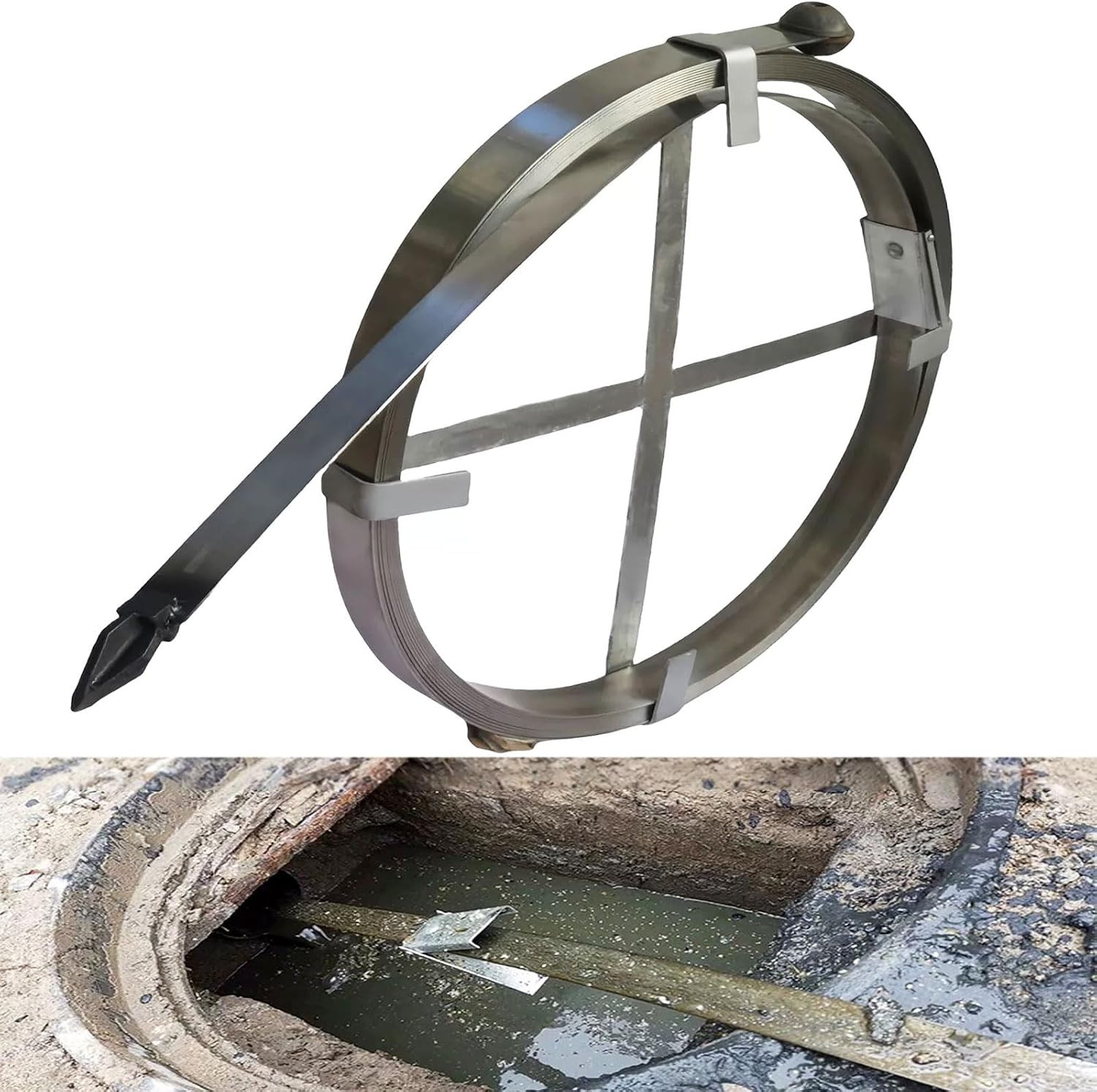 Heavy Duty Manual Drain Snake, 49.2Ft/15M Manganese Steel Drain Auger, 1.18Inch