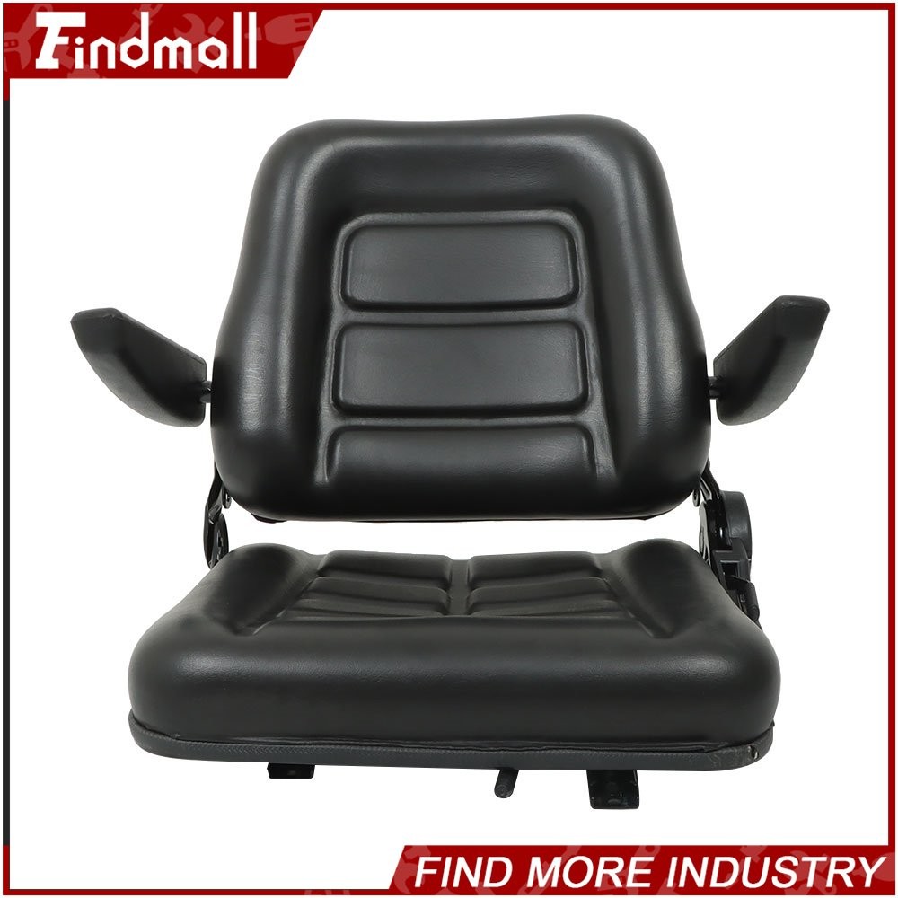Findmall Universal Forklift Seat Tractor Seat Adjustable Back Seatbelt Armrests