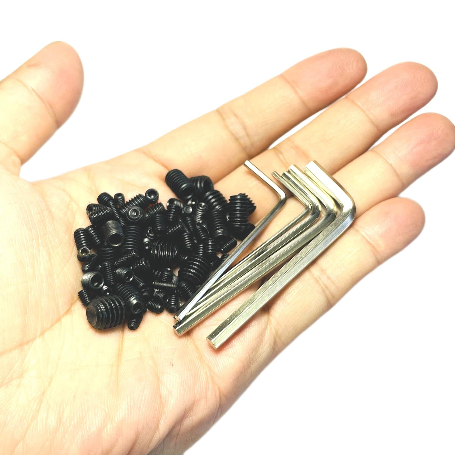 95Pcs Set Screws Assortment Kit with Hex Wrench, Grub Screws M3 M4 M5 M6 M8